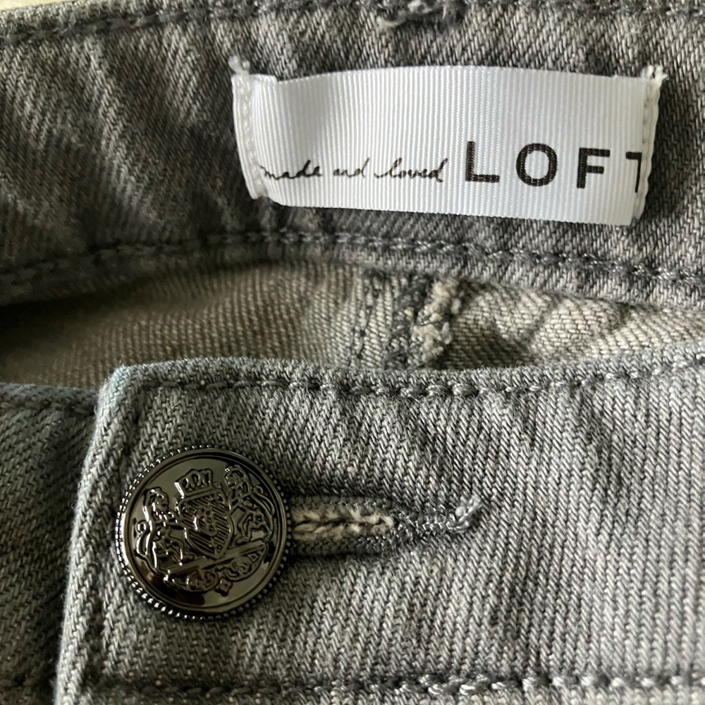 LOFT Grey Kick Crop High Rise Sailor Pocket Jeans Size 4 (Measures like a 10) - Picture 12 of 13